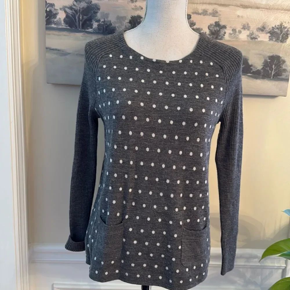 Ann Taylor Loft Polka Dot Wool Blend Sweater